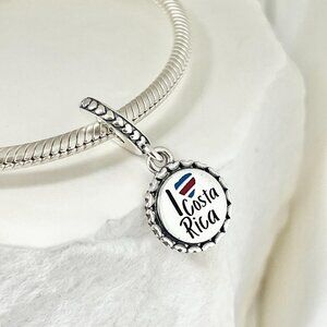 Pandora I Love Costa Rica Heart around Dangle S925 Silver Charm